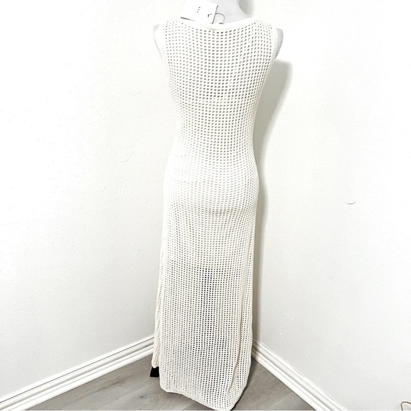 NWT A.L.C. Women’ XS Italian Yarn Sleeveless Ivory Maxi Dress Inner Dress Unique - Picture 5 of 13